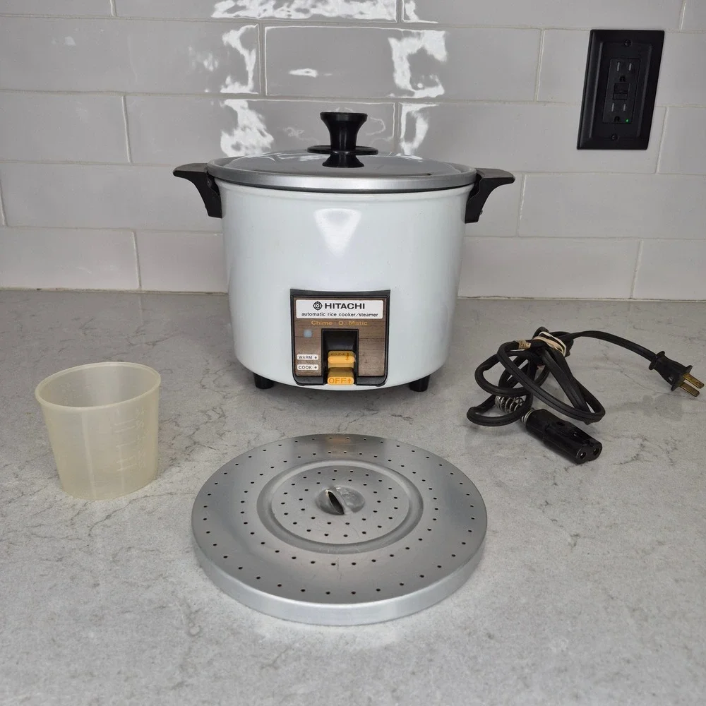 Vintage Hitachi Rice Cooker Chime-O-Matic RD-4052 5.6 Cup White